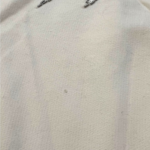 NEW Express Off White Tiger Stripe Embellished Glam Sweatshirt Sweater Top XL - Picture 5 of 16